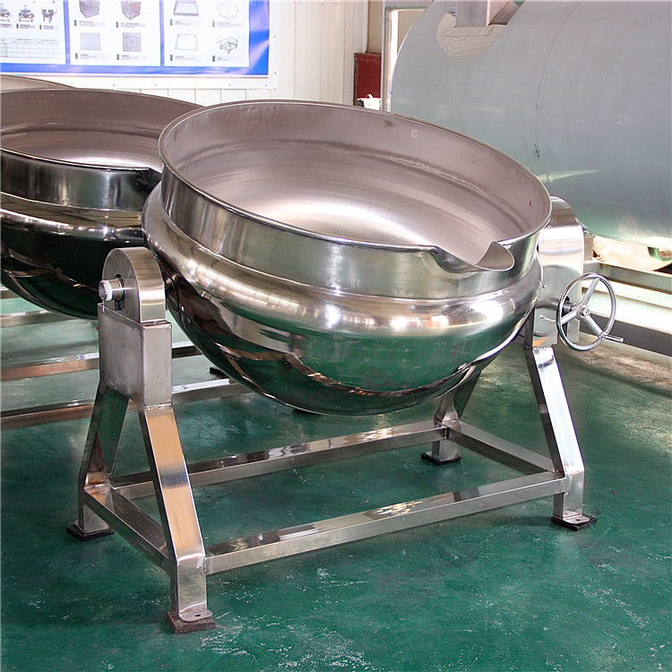 300L全钢蒸汽加热可倾夹层锅