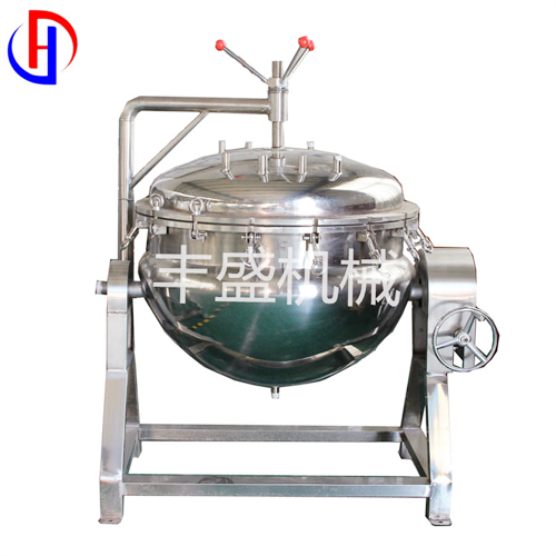 山东潍坊厂家供应400L熬汤锅 旋转开盖高压蒸煮锅